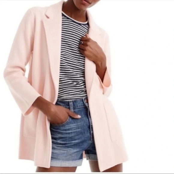 J. Crew • Baby Pink Pastel Sophie Blazer Coat Jacket Coatigan - Picture 2 of 9